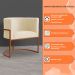 Kit 3 Poltronas Decorativa Luana Base Bronze Veludo Bege - Montanaris Decor