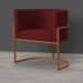 Kit 3 Poltronas Decorativa Luana Base Bronze Veludo Bordô - Montanaris Decor
