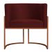 Kit 3 Poltronas Decorativa Luana Base Bronze Veludo Bordô - Montanaris Decor