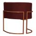Kit 3 Poltronas Decorativa Luana Base Bronze Veludo Bordô - Montanaris Decor