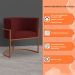 Kit 3 Poltronas Decorativa Luana Base Bronze Veludo Bordô - Montanaris Decor