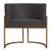 Kit 3 Poltronas Decorativa Luana Base Bronze Veludo Cinza - Montanaris Decor