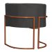 Kit 3 Poltronas Decorativa Luana Base Bronze Veludo Cinza - Montanaris Decor