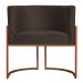 Kit 3 Poltronas Decorativa Luana Base Bronze Veludo Marrom - Montanaris Decor