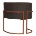 Kit 3 Poltronas Decorativa Luana Base Bronze Veludo Marrom - Montanaris Decor