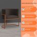 Kit 3 Poltronas Decorativa Luana Base Bronze Veludo Marrom - Montanaris Decor