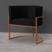Kit 3 Poltronas Decorativa Luana Base Bronze Veludo Preto - Montanaris Decor