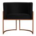 Kit 3 Poltronas Decorativa Luana Base Bronze Veludo Preto - Montanaris Decor