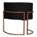 Kit 3 Poltronas Decorativa Luana Base Bronze Veludo Preto - Montanaris Decor