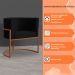 Kit 3 Poltronas Decorativa Luana Base Bronze Veludo Preto - Montanaris Decor