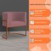 Kit 3 Poltronas Decorativa Luana Base Bronze Veludo Rosê - Montanaris Decor