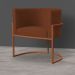 Kit 3 Poltronas Decorativa Luana Base Bronze Veludo Terracota - Montanaris Decor