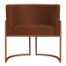 Kit 3 Poltronas Decorativa Luana Base Bronze Veludo Terracota - Montanaris Decor