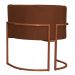 Kit 3 Poltronas Decorativa Luana Base Bronze Veludo Terracota - Montanaris Decor