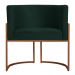 Kit 3 Poltronas Decorativa Luana Base Bronze Veludo Verde - Montanaris Decor