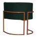 Kit 3 Poltronas Decorativa Luana Base Bronze Veludo Verde - Montanaris Decor