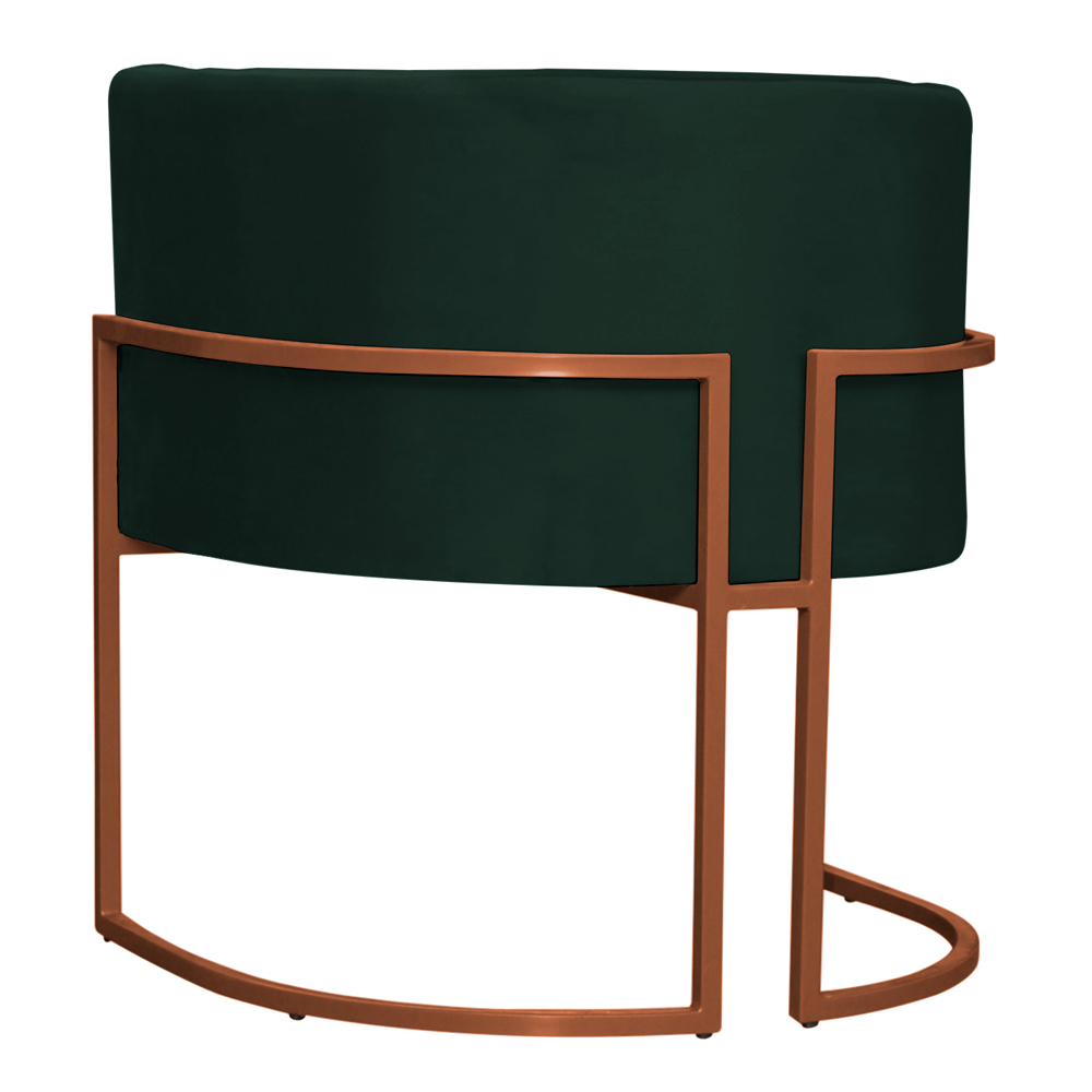 Kit 3 Poltronas Decorativa Luana Base Bronze Veludo Verde - Montanaris Decor
