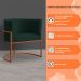 Kit 3 Poltronas Decorativa Luana Base Bronze Veludo Verde - Montanaris Decor