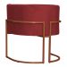 Kit 3 Poltronas Decorativa Luana Base Bronze Veludo Vermelho - Montanaris Decor