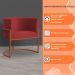 Kit 3 Poltronas Decorativa Luana Base Bronze Veludo Vermelho - Montanaris Decor