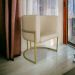 Kit 3 Poltronas Decorativa Luana Base Gold PU Bege - Montanaris Decor