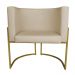 Kit 3 Poltronas Decorativa Luana Base Gold PU Bege - Montanaris Decor