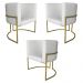 Kit 3 Poltronas Decorativa Luana Base Gold PU Branco - Montanaris Decor
