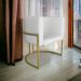 Kit 3 Poltronas Decorativa Luana Base Gold PU Branco - Montanaris Decor