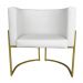 Kit 3 Poltronas Decorativa Luana Base Gold PU Branco - Montanaris Decor