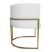 Kit 3 Poltronas Decorativa Luana Base Gold PU Branco - Montanaris Decor