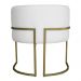 Kit 3 Poltronas Decorativa Luana Base Gold PU Branco - Montanaris Decor