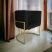 Kit 3 Poltronas Decorativa Luana Base Gold PU Preto - Montanaris Decor