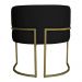Kit 3 Poltronas Decorativa Luana Base Gold PU Preto - Montanaris Decor