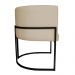 Kit 3 Poltronas Decorativa Luana Base Preta PU Bege - Montanaris Decor