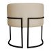 Kit 3 Poltronas Decorativa Luana Base Preta PU Bege - Montanaris Decor