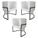 Kit 3 Poltronas Decorativa Luana Base Preta PU Branco - Montanaris Decor