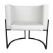 Kit 3 Poltronas Decorativa Luana Base Preta PU Branco - Montanaris Decor