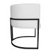 Kit 3 Poltronas Decorativa Luana Base Preta PU Branco - Montanaris Decor