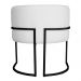 Kit 3 Poltronas Decorativa Luana Base Preta PU Branco - Montanaris Decor