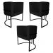 Kit 3 Poltronas Decorativa Luana Base Preta PU Preto - Montanaris Decor