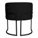 Kit 3 Poltronas Decorativa Luana Base Preta PU Preto - Montanaris Decor