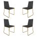 Kit 4 Cadeiras de Jantar Estofada Lille Base Gold Veludo Cinza - Montanaris Decor