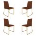 Kit 4 Cadeiras de Jantar Estofada Lille Base Gold Veludo Terracota - Montanaris Decor