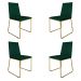 Kit 4 Cadeiras de Jantar Estofada Lille Base Gold Veludo Verde - Montanaris Decor