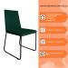 Kit 4 Cadeiras de Jantar Estofada Lille Base Preta Veludo Verde - Montanaris Decor