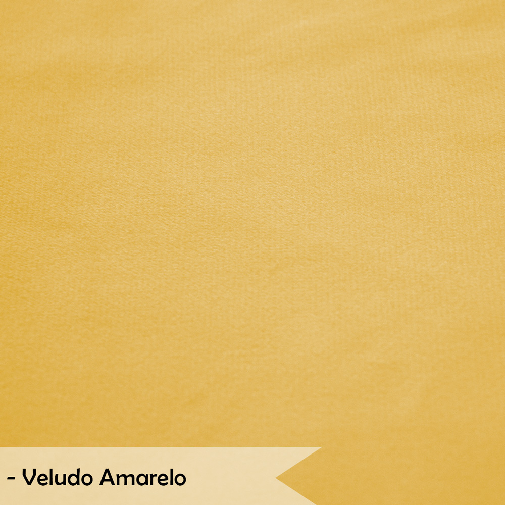 Kit 4 Cadeiras de Jantar Pétala Estofada Pés Palito Veludo Amarelo - Montanaris Decor