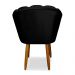 Kit 4 Cadeiras de Jantar Pétala Estofada Pés Palito Veludo Preto - Montanaris Decor