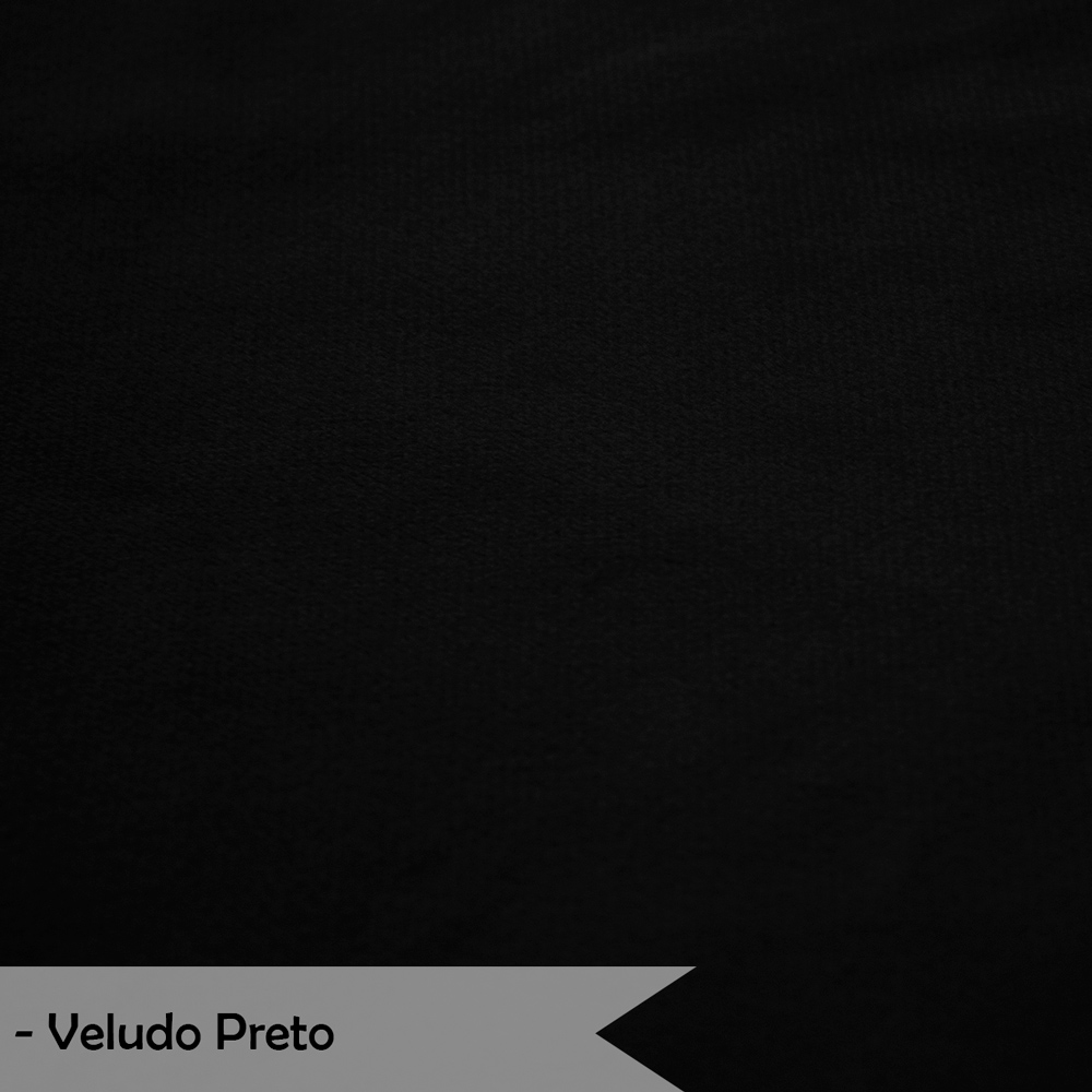 Kit 4 Cadeiras de Jantar Pétala Estofada Pés Palito Veludo Preto - Montanaris Decor