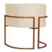 Kit 4 Poltronas Decorativa Luana Base Bronze Veludo Bege - Montanaris Decor
