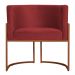 Kit 4 Poltronas Decorativa Luana Base Bronze Veludo Vermelho - Montanaris Decor